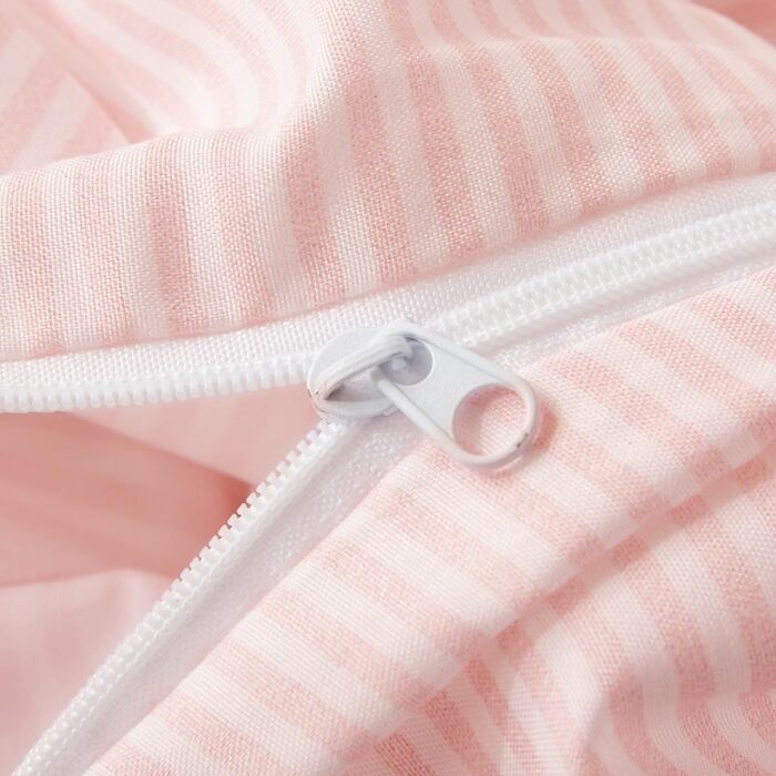 Постільна білизна Lanqinglv 135x200 для дівчаток рожеве серце в смужку дитяча постільна білизна з мікрофібри, комплект постільної