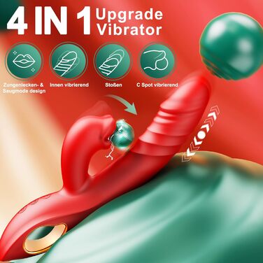 Фалоімітатор Sexpanse 4 в 1, з вібрацією G‑точки, стимуляцією клітора, смоктанням та поштовхами