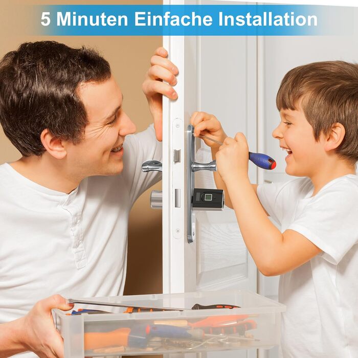 Електронний дверний замок передніх дверей із відбитком пальця, транспондер картки RFID, робочий додаток Bluetooth WIFI IP65 для дверей 30-70 мм, 51