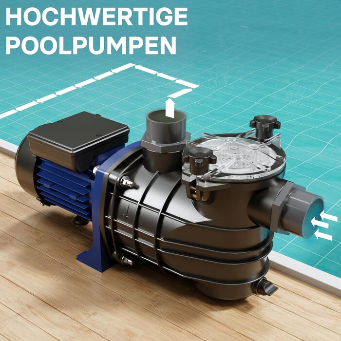 Насос для басейну Wiltec 15000 л/год, 750 Вт фільтраційний та циркуляційний насос