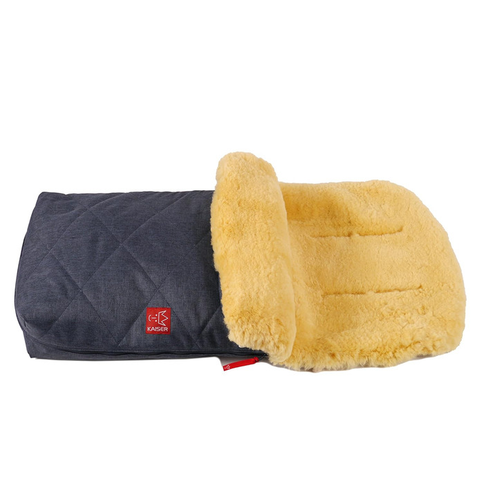 Килимок для ніг з овчини Natura, темно-синій меланж 90x45 см (1 упаковка) Navy Melange