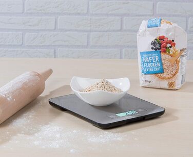 Цифрові ваги Rosenstein & Shne Цифрові кухонні ваги з нержавіючої сталі з таймером, до 15 кг, точність до 1 г (побутові ваги, ваги