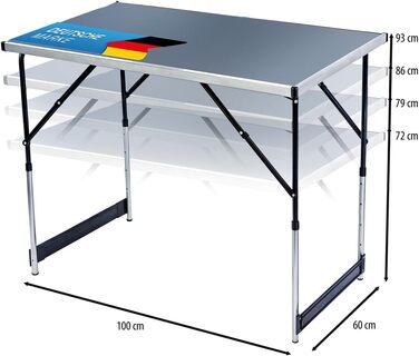 ТОВАРИГАДЖЕТИ Складаний багатофункціональний стіл, багатоцільовий стіл, кемпінговий стіл, розкладний стіл, ринковий стіл, стіл з регульованою висотою для обклеювання шпалерами, бічний столик для кемпінгу, саду, фестивалів, ринків тощо, чорний