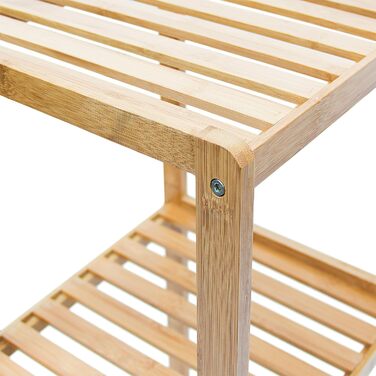 Полиця для ванної кімнати бамбукова з 3 полицями ВхД 79 х 33 х 33 см Шикарна стояча полиця з натурального дерева Бамбукова полиця