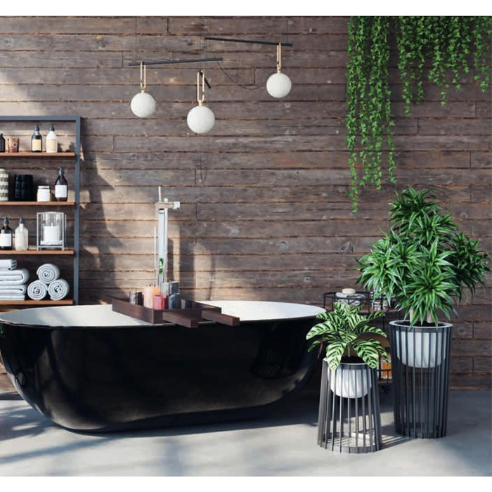 Комплект підставок для квітів Ø 30 см x В 40 см та 54 см Підставка для рослин виготовлена з міцного пластику, використовується з обох боків Квітковий стілець для використання в приміщенні та на вулиці Сучасний та практичний столик для рослин Чорний 30 см 