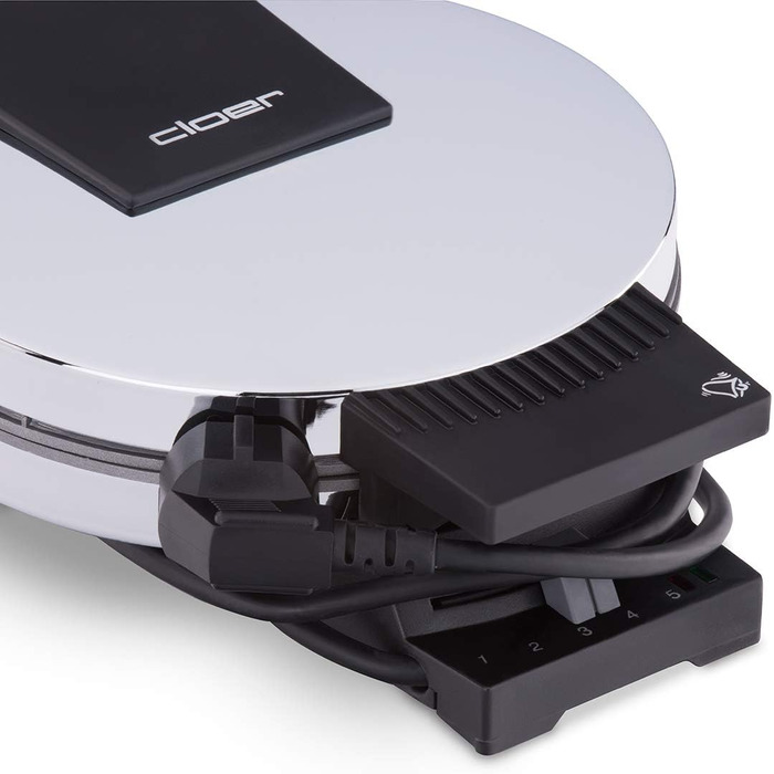 Вафельниця Cloer 185 для вафлі-серця, 930 Вт, розмір вафель 16 см, важкі пластини для випічки, оптичний та акустичний готовий повідомлення, корпус з нержавіючої сталі, нержавіюча сталь, хромована вафля розмір 16 см з сигнальним тоном Chrome