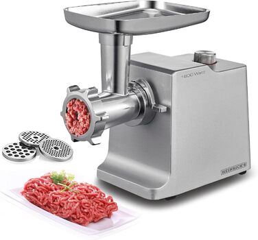 Електрична м'ясорубка та ковбаса вкл. 3 різних сита для фаршу насадка для жування насадка для ковбас пробка, двигун 1800 Вт, профе