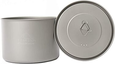 Посуд для кемпінгу TOAKS з чистого титану для використання на свіжому повітрі - Можна використовувати як чашки, миски та каструлі (1600 мл)