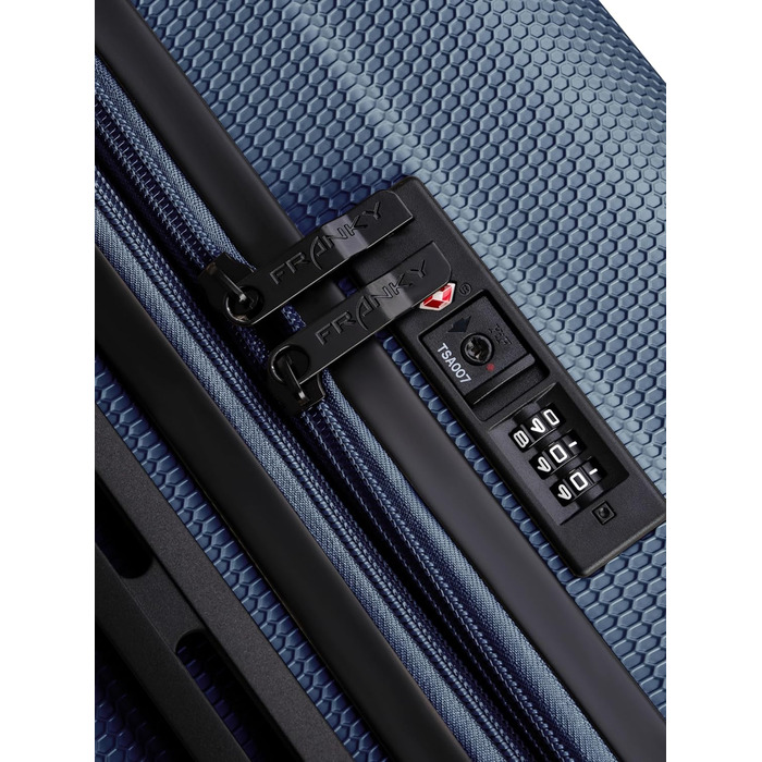 Валіза Franky для чоловіків та жінок Середній візок 44,5 x 28 x 66 см виготовлена з високоякісного, ударостійкого ABS-матеріалу Розсувна та телескопічна ручка Серія Munich 4.0 темно-синього кольору, матовий колір, 66 см