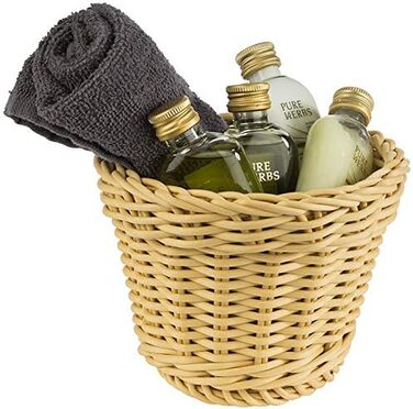 Кошик APS круглий Profi Line, бежевий плетений кошик, поліпропіленовий кошик, плетений контейнер, хлібний кошик, харчовий кошик, д