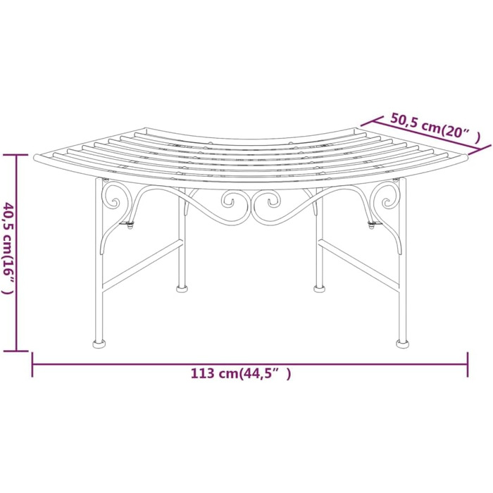 Лавка з дерева Садова лавка Паркова лавка Кругла лавка Лавка дерево Металева лавка Садові меблі Патіо Лавка Садовий парк 113см Чорна сталь