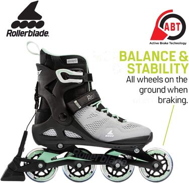 Роликові ковзани жіночі Macroblade 80 ABT W Inline Fitness 9.5 GLACIER GREY/NEO MINT