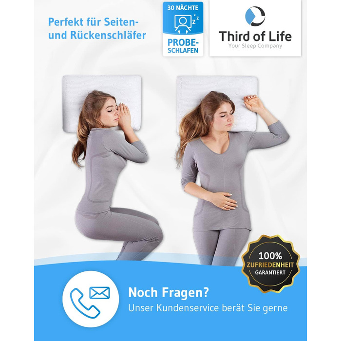 Подушка для шиї MATAR, ергономічна подушка для шийного відділу хребта, подушка для шиї з в&39язкопружною піною з ефектом пам&39яті, ідеально підходить для сну на боці та спині, регульована висота, 55 x 40 x 11/9 см, білий