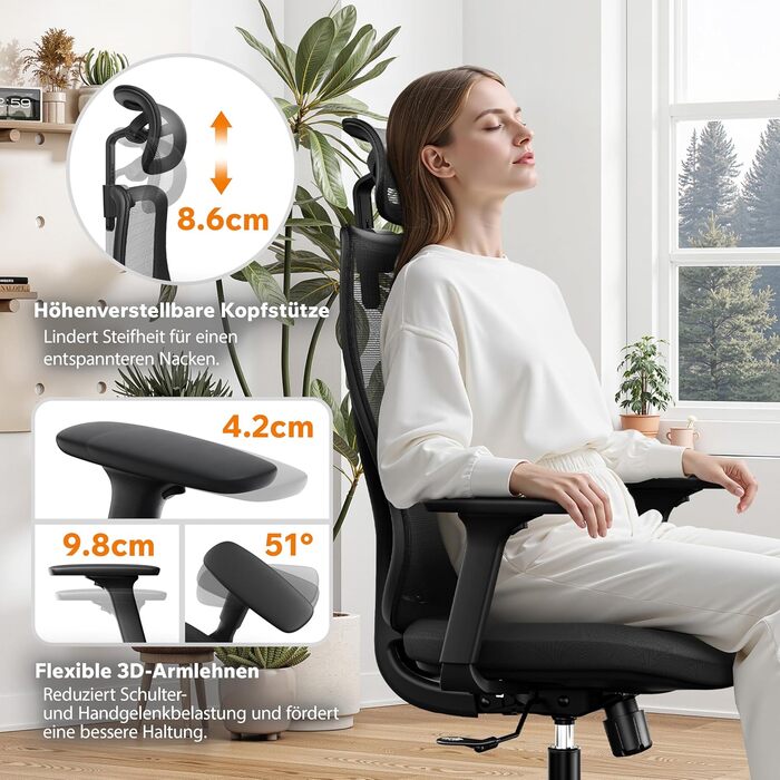Ігрове крісло, Ергономічне офісне крісло, Робоче крісло, Крісло керівника, Обертове крісло, Регульоване робоче крісло для домашнього офісу, Геймери до 150 кг, Комп&39ютерне крісло, Офісне крісло - MOYO Black