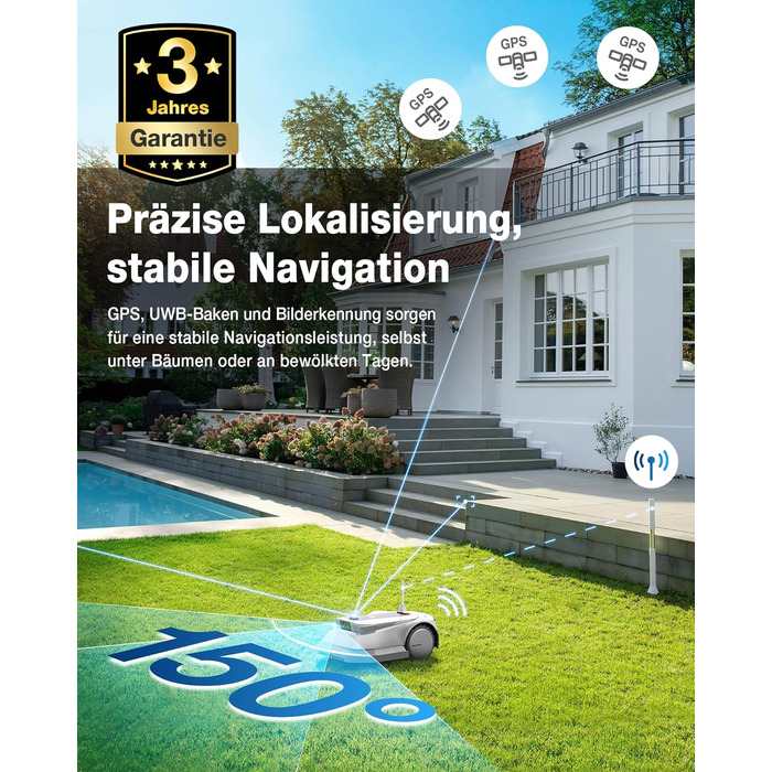 Робот-газонокосарка 800 без обмежувального дроту, повністю автоматична робот-газонокосарка з картуванням, надширокосмуговий зв'язо