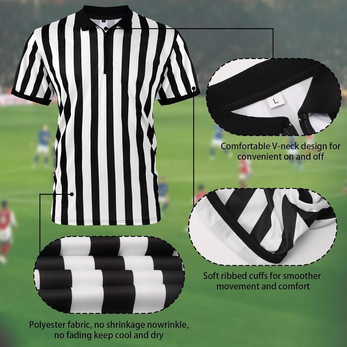 Чоловіча офіційна суддя Джерсі смуга перевернутий комір Ref уніформа суддя сорочка для баскетболу футболу футбол