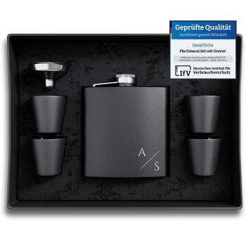 Набір фляжок з гравіюванням - Персоналізований з іменем - Ідея подарунка для весілля та чоловіків - Нержавіюча сталь (Дизайн 8)