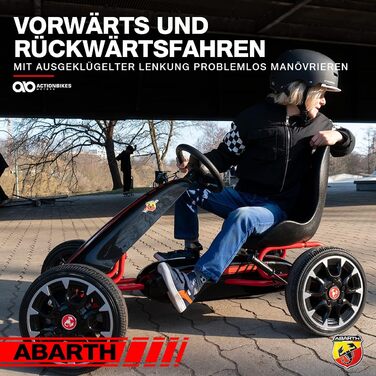 Екшн-велосипеди Motors GoKart Abarth FS595 Kettcar - Картинг - Педальний автомобіль з ручним гальмом - Закритий корпус з ланцюгом