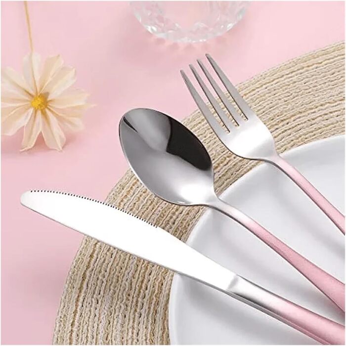 Універсальний набір дорожнього посуду багаторазові портативні столові прибори з футляром для обіду, кемпінгу, школи та пікніків (градієнтний світло-блакитний)