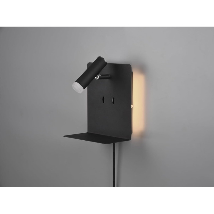Стільний настінний LED-світильник Trio Leuchten Element 222570232, матовий чорний метал, 1 x 3 Вт, з USB-портом для зарядки