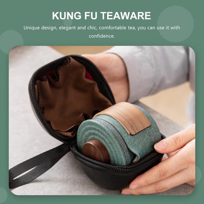 Кунг-фу Чайний Сервіс з Кераміки Портативний Дизайн для Офісу та Повсякдення. Безпечний та Елегантний Посуд у Унікальному Стилі