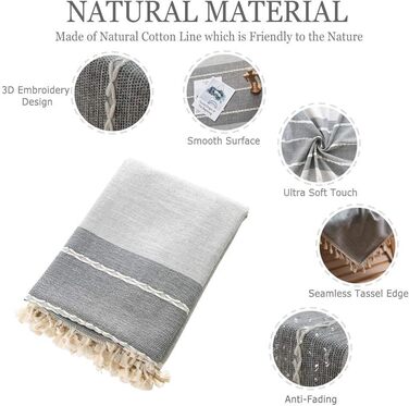 Проста Сучасна Смугаста Скатертина Китиця Скатертина Бавовняна Білизна Елегантна Скатертина Миється Кухонна Накидка на Стіл для Об