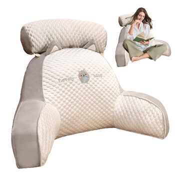 Подушка для спинки ліжка Подушка для читання, подушка для спини з підлокітниками для роботи за ноутбуком, читання, ігор, перегляду телевізора 50x70 см Кіт