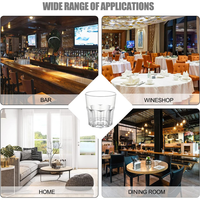 Окуляри ZHANCEN Акрилові склянки для пиття Небиткі пластикові стакани Багаторазові стакани для коктейлів Окуляри для дому, рестора