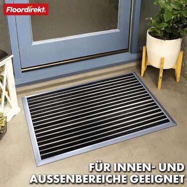 Килимок для вхідних дверей Floordirekt &39Spectral&39 для використання всередині та зовні приміщень - Стійкий до іржі та атмосферних впливів - Килимок для передніх дверей - Килимок для входу (Матований, 68 x 98 см) 68 x 98 см Матований