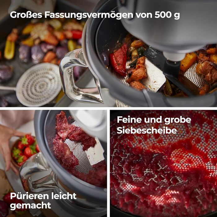 Ситечко та насадка Kenwood KAT20.000GY, аксесуари для кухонних комбайнів Kenwood, для проціджування фруктів, овочів та сухих продуктів, можна мити в посудомийній машині, сірий одномісний