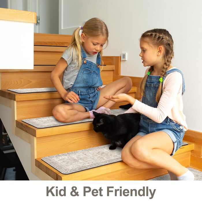 Доріжка для сходів Tiveney, нековзка, 20,3 x 76,2 см, гумова основа, килимки для дерев&39яних сходинок, килимок для безпеки сходів, що миється, хакі, сходинки для дітей, собак старшого віку, 15 шт. 8&39 x 30&39 хакі 15