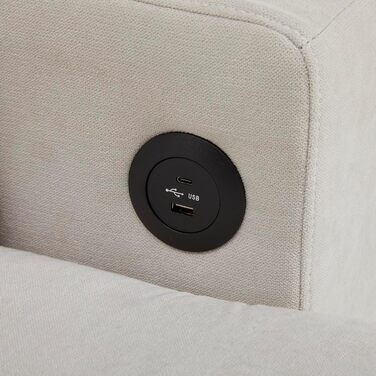 Кутовий диван зі сном та USB-портом, диван-ліжко з відділенням для зберігання речей, кутовий диван-ліжко з вбудованою полицею та боковими кишенями, L-подібний диван, меблі для вітальні, бежевий, оксамит