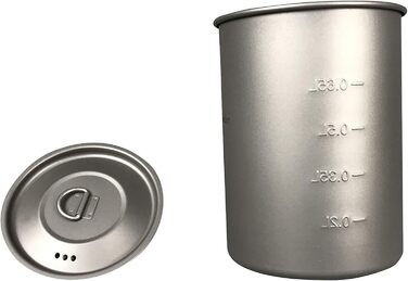 Титановий горщик Jolmo Lander із замикаючою ручкою, портативний титановий стаканчик для кемпінгу зі складною ручкою (750 мл/25 унцій, 900 мл/30 унцій)