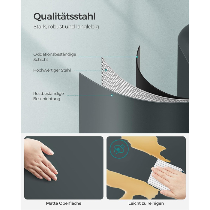 Відро для сміття, 30 л, зі сталевою педаллю, внутрішнім відром і кришкою, ручкою, з плавним закриттям, герметичне, для кухні, віта