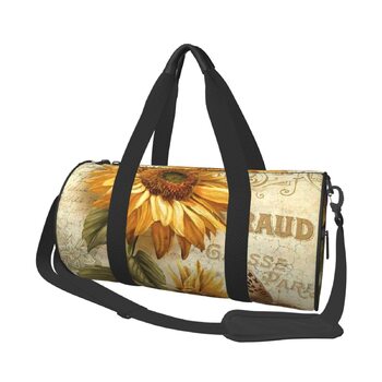 Вінтажна спортивна сумка-мішок з соняшниками для чоловіків та жінок, дорожня сумка, сумка для тренувань