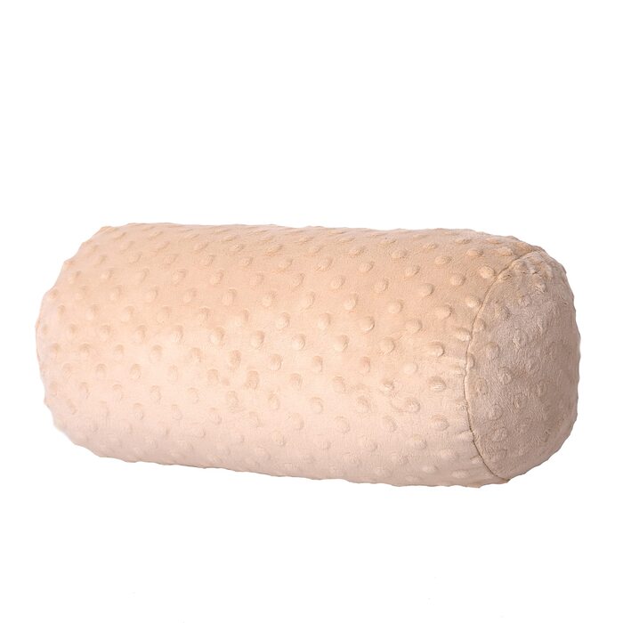 Подушка для шиї/валик для шиї Dr. Berger 40x16 см, чохол, 100 бавовна, дизайн Minky, надзвичайно пухнаста - зручна кругла, стійка подушка - ідеально підходить як міцна подушка для шиї, колін, спини, натуральний колір, 40 x 16 см