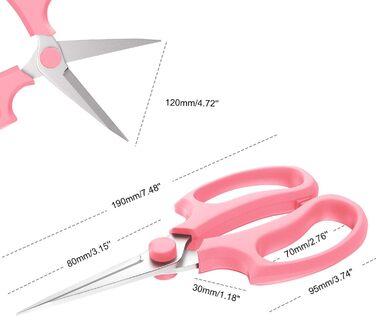 Квіткові ножиці Housolution Pointed, 3 шт., міцні квіткові ножиці, садові ножиці преміум-класу з сталі, ножиці для квітів, плодового листя, ручні ножиці, інструмент для обрізки садівництва та аранжування квітів, колір авокадо, рожеві (показано - рожеві, 3