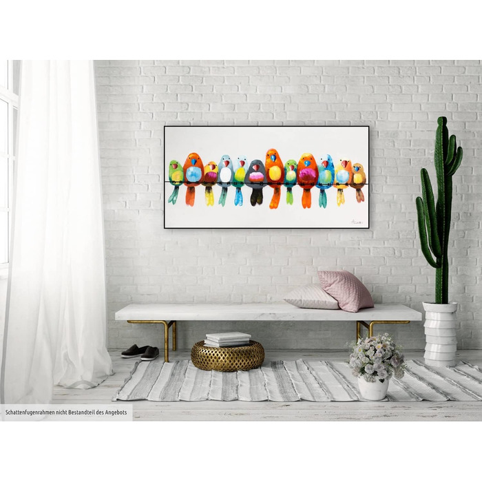 Картина на полотні ArtLoft 100 РУЧНИЙ РОЗПИС 120x60см Картина Друзі на все життя Папуга Барвисті Фотошпалери вітальня