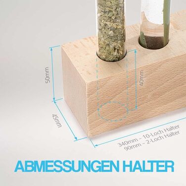 Дерев&39яна полиця для спецій Tuuters з пробірками та корками (2x2 отвори та 10 отворів)