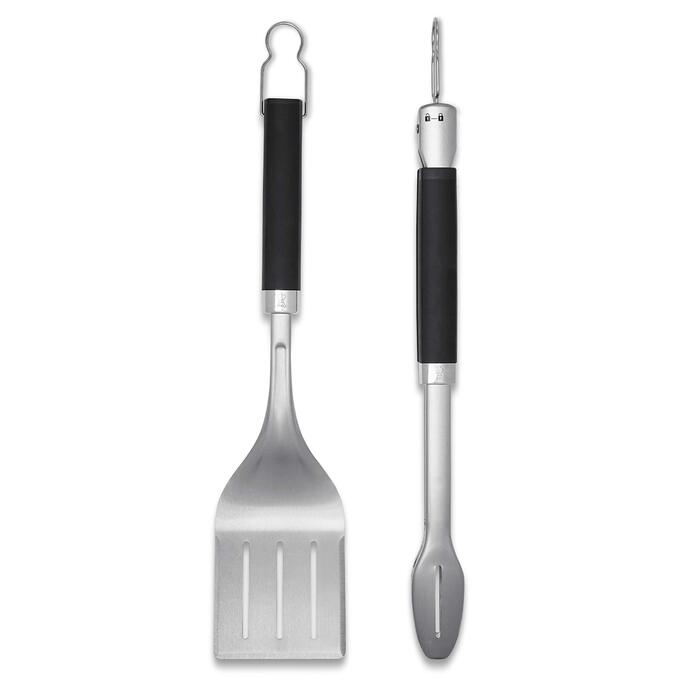 Набір аксесуарів для гриля Weber Premium (2 предмети) щипці та лопатка з нержавіючої сталі, 46 см, сріблясті (6763)