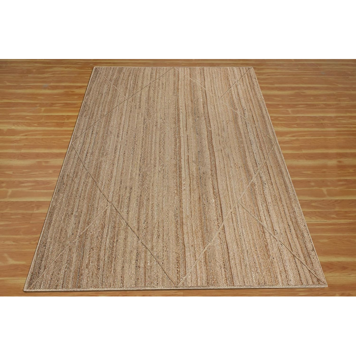 Високоякісний натуральний джутовий килим, квадратний, бежевий, бохо, ручної роботи індійських майстрів, ручне ткацтво, можна викор