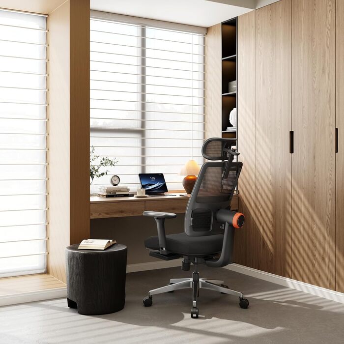 Ергономічне офісне крісло Newtral MAGICH-PRO з підставкою для ніг, ергономічне робоче крісло з динамічним підголівником та поперековою опорою, ергономічне офісне крісло 150 кг (MAGICH PRO з підставкою для ніг, чорний) Чорний MAGICH PRO з підставкою для ні