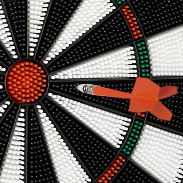 Мішень для дартсу Relaxdays 42 см, м&39які безпечні дротики, 6 дротиків, зручні для дітей, стійка, безпечна мішень для дартсу, чорно-біла, одинарна