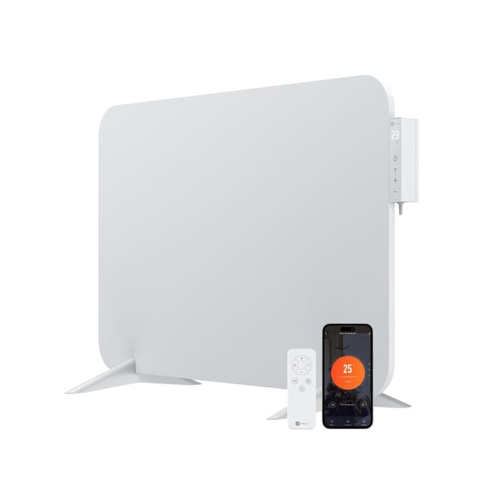 Інфрачервоний обігрівач BR Bringer 450 Вт з розумним термостатом, Wi-Fi та додатком - для настінного монтажу або як окремостоячий пристрій для невеликих приміщень площею до 10 м - дуже енергоефективний - німецький якісний бренд (білий) Білий 450 Вт