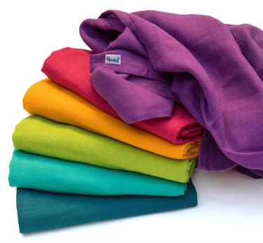 Кольорові серветки для відрижки (веселка, набір 6, 80x80 см) - Кольорові муслінові пелюшки, муслінові серветки 100 бавовна, сертиф