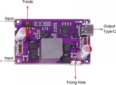 Модуль швидкої зарядки PD, високопродуктивний двосторонній модуль швидкої зарядки PD потужністю 120 Вт, двосторонній понижувальний підсилювач для зарядного пристрою для літієвих акумуляторів 4s 12V-16.8V