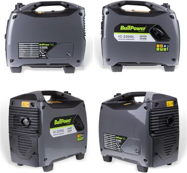 Бензиновий цифровий інверторний генератор потужністю 2000 Вт, 230 В, 12 В, 2 USB-порти - 4-тактний - 3,4 к.с. - РК-дисплей, 2200L -