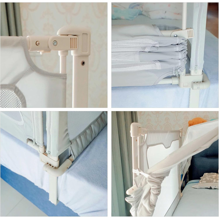 Дитяче ліжко 3-в-1, дитяча колиска, 120x50 см, дорожнє ліжечко, приліжкове ліжечко, пружинне ліжко-бокс, з москітною сіткою, відкидні ворота з ключем, дитяче ліжечко з поручнями, яке можна розмістити на ліжку, світло-зелене