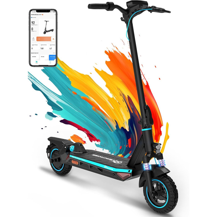 Самокат з допуском до дорожнього руху, 10-дюймовий складаний електричний самокат з вакуумними шинами ABE, електричний самокат для