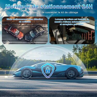 Відеореєстратор автомобільний передній задній, WiFi відеореєстратор безкоштовна карта 64GB, 170 широкий кут, G-сенсор відеореєстра